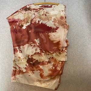 Vivienne Tam Size S • Silk Blend Asymmetrical Dress • Pink Abstract Pattern